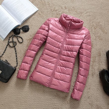 Load image into Gallery viewer, 90% Ultra-light Plus Size Thin Down Jacket Women 2019 Autumn Winter Slim Short Hooded Warm White Duck Down Coat Women Outerwear