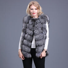 Load image into Gallery viewer, 2019 ladies new natural fox fur square vest real fur vest casual fashion European autumn and winter street style