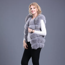 Load image into Gallery viewer, 2019 ladies new natural fox fur square vest real fur vest casual fashion European autumn and winter street style