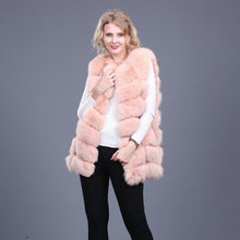 Load image into Gallery viewer, 2019 ladies new natural fox fur square vest real fur vest casual fashion European autumn and winter street style