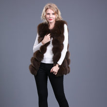 Load image into Gallery viewer, 2019 ladies new natural fox fur square vest real fur vest casual fashion European autumn and winter street style