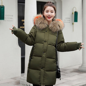 Winter Hooded Warm Down Coat Women Casual Long Down Jackets Ladies Thicken Cotton Parka Plus Size Outerwear Korean Harajuku Coat