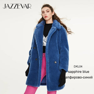 JAZZEVAR 2019 Winter new arrival fur coat women high quality mid-length style outerwear loose clothing warm coat women K9052