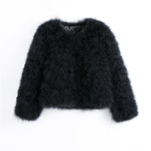 Load image into Gallery viewer, Pudi 2019 new women candy color Ostrich real  fur coat lady Turkey hair free shipping casual short jacket parka CT902