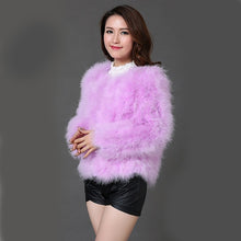 Load image into Gallery viewer, Pudi 2019 new women candy color Ostrich real  fur coat lady Turkey hair free shipping casual short jacket parka CT902