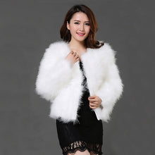 Load image into Gallery viewer, Pudi 2019 new women candy color Ostrich real  fur coat lady Turkey hair free shipping casual short jacket parka CT902