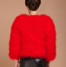 Load image into Gallery viewer, Women Fashion Fur Coats Winter Real Ostrich Fur Jackets Natural Turkey Feather Fluffy Outerwear Lady S1002