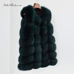 100% Imported Finland Real Fox Fur Vest Natural Whole Fox Fur Vest Gilet Women Standard Covered Jackets Coat Plus Size 3XL