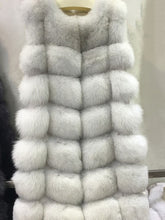 Load image into Gallery viewer, Natural Real Fox Fur Vest Natural Fur Coat For Jacket female coats Vest Waistcoat long Fur Coats Real Fur Coat Fox Vest Jacket