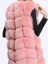 Load image into Gallery viewer, Natural Real Fox Fur Vest Natural Fur Coat For Jacket female coats Vest Waistcoat long Fur Coats Real Fur Coat Fox Vest Jacket