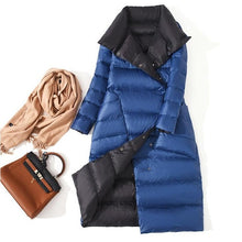 Load image into Gallery viewer, FTLZZ Ultra Light White Duck Down Jacket Women Winter Double Sided Slim Down Coat Single Breasted Warm Parkas Snow Outwear