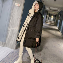 Load image into Gallery viewer, Fitaylor Large Real Fox Fur Collar Long Coat Winter Jacket Women 90% White Duck Down Thick Parkas Warm Sash Tie Up Snow Outwear
