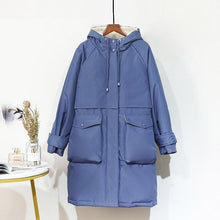 Load image into Gallery viewer, Fitaylor Large Real Fox Fur Collar Long Coat Winter Jacket Women 90% White Duck Down Thick Parkas Warm Sash Tie Up Snow Outwear