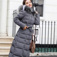Load image into Gallery viewer, Winter Women Down Jacket Long Hooded 2019 Fashion Snow Clothing Warm Cotton-padded Long Sleeve Parkas Down Coat For Female #734