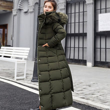 Load image into Gallery viewer, Winter Women Down Jacket Long Hooded 2019 Fashion Snow Clothing Warm Cotton-padded Long Sleeve Parkas Down Coat For Female #734