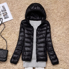 Load image into Gallery viewer, 7XL Cheap Ultra Light Down Winter Warm Hooded Feather Puffer Jacket For Girl Short Spring Autumn Coat Female Women Big Size Duck