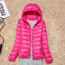 Load image into Gallery viewer, 7XL Cheap Ultra Light Down Winter Warm Hooded Feather Puffer Jacket For Girl Short Spring Autumn Coat Female Women Big Size Duck