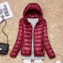 Load image into Gallery viewer, 7XL Cheap Ultra Light Down Winter Warm Hooded Feather Puffer Jacket For Girl Short Spring Autumn Coat Female Women Big Size Duck