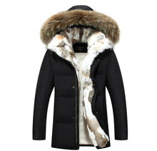 Load image into Gallery viewer, 5XL White Duck Down Jacket 2019 Women Winter Goose Feather Coat Long Raccoon Fur Parka Warm Rabbit Plus Size Outerwear WJM19