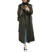 Load image into Gallery viewer, UK Brand new Fashion 2019 Fall /Autumn Casual Double breasted Simple Classic Long Trench coat with belt Chic Female windbreaker