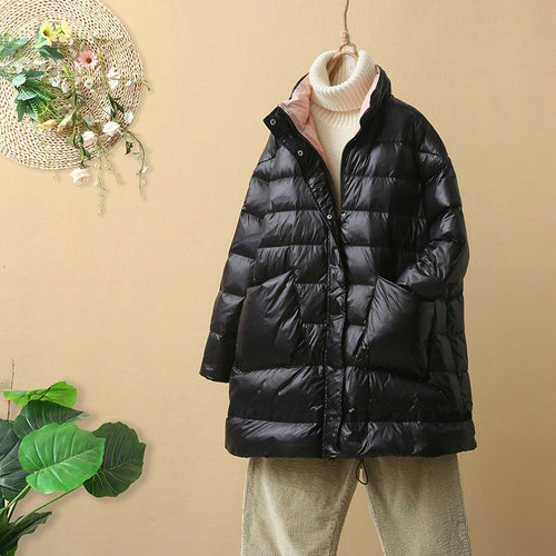 2019 Winter Jacket Women 90% Ultra Light White Duck Down Jacket Women Loose Down Coat Female Warm Short Down Parkas Snow Outwear