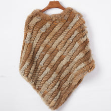 Load image into Gallery viewer, ETHEL ANDERSON Real Fur Knitted Rabbit Fur Poncho Vest Vest Fashion Wrap Coat Vtg Shawl Lady Natural Fur Wedding Party Wholesale