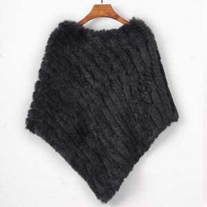 ETHEL ANDERSON Real Fur Knitted Rabbit Fur Poncho Vest Vest Fashion Wrap Coat Vtg Shawl Lady Natural Fur Wedding Party Wholesale