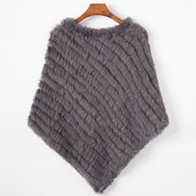 Load image into Gallery viewer, ETHEL ANDERSON Real Fur Knitted Rabbit Fur Poncho Vest Vest Fashion Wrap Coat Vtg Shawl Lady Natural Fur Wedding Party Wholesale