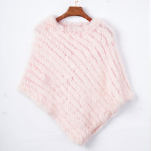 Load image into Gallery viewer, ETHEL ANDERSON Real Fur Knitted Rabbit Fur Poncho Vest Vest Fashion Wrap Coat Vtg Shawl Lady Natural Fur Wedding Party Wholesale