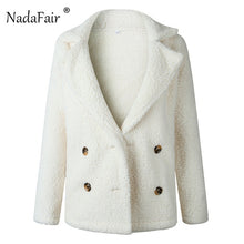 Load image into Gallery viewer, Nadafair Casual Teddy Coat Winter Fleece Plus Size Warm Thick Faux Fur Jacket Coat Women Pockets Plush Overcoat Outwear