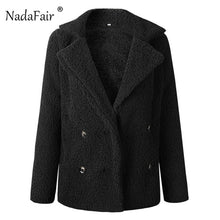 Load image into Gallery viewer, Nadafair Casual Teddy Coat Winter Fleece Plus Size Warm Thick Faux Fur Jacket Coat Women Pockets Plush Overcoat Outwear