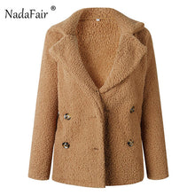 Load image into Gallery viewer, Nadafair Casual Teddy Coat Winter Fleece Plus Size Warm Thick Faux Fur Jacket Coat Women Pockets Plush Overcoat Outwear