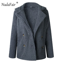 Load image into Gallery viewer, Nadafair Casual Teddy Coat Winter Fleece Plus Size Warm Thick Faux Fur Jacket Coat Women Pockets Plush Overcoat Outwear