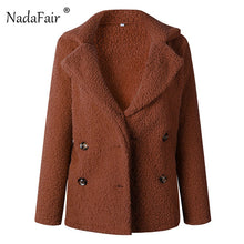 Load image into Gallery viewer, Nadafair Casual Teddy Coat Winter Fleece Plus Size Warm Thick Faux Fur Jacket Coat Women Pockets Plush Overcoat Outwear