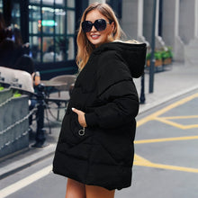 Load image into Gallery viewer, InstaHot Padded Basic Jacket Coat Women Warm Winter Green Black Parkas Jackets Female Hoodies Casual Outerwear Thick Coat