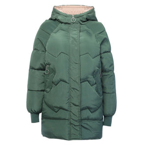 InstaHot Padded Basic Jacket Coat Women Warm Winter Green Black Parkas Jackets Female Hoodies Casual Outerwear Thick Coat