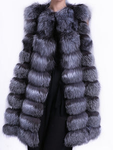 Natural Real Fox Fur Vest Natural Fur Coat For Jacket female coats Vest Waistcoat long Fur Coats Real Fur Coat Fox Vest Jacket