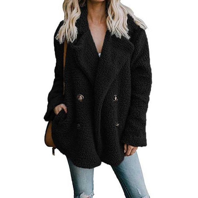 2019 Winter Faux Fur Coat Women Autumn Oversized Outerwear Female Overcoat Thick Warm Ladies Teddy Bear Coat Winter Coats