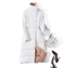 Load image into Gallery viewer, Fitaylor Plus Size Women Double Sided Down Long Jacket White Duck Down Coat Winter Double Breasted Warm Parkas Snow Outwear