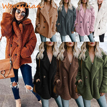 Load image into Gallery viewer, Teddy Faux Fur Coat Winter Jacket Women Plus Size Women&#39;s jacket Overcoat Lapel Outerwear With Fur Female Fourrure Femme Futro