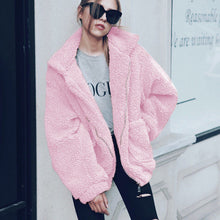 Load image into Gallery viewer, Elegant Faux Fur Coat Women 2019 Autumn Winter Thick Warm Soft Fleece Jacket Female Pocket Zipper Overcoat Bear Teddy Coat 3XL