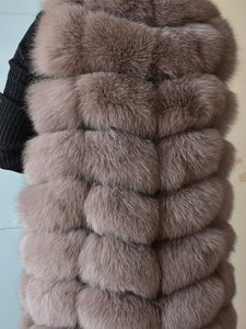 Natural Real Fox Fur Vest Natural Fur Coat For Jacket female coats Vest Waistcoat long Fur Coats Real Fur Coat Fox Vest Jacket