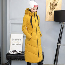 Load image into Gallery viewer, Women X-long Hooded Bakery Oversize Winter Down Coat Student Thick Warm Jacket Cotton Padded Wadded Parkas Big Pocket