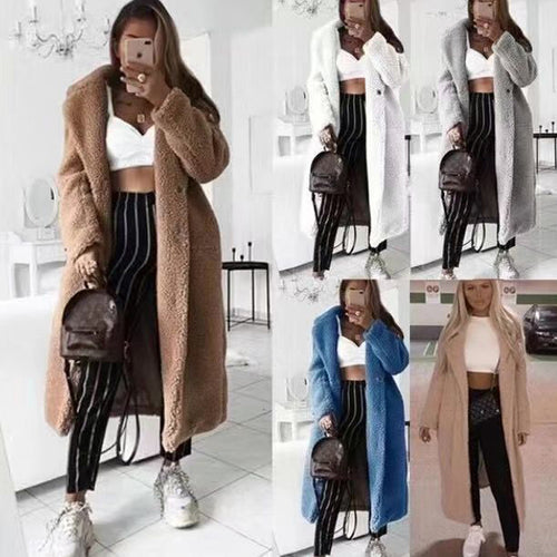 Autumn Winter Faux Fur Teddy Coat Women 2019 Casual Plus Size Long Jacket Female Thick Warm Black Outwear manteau fourrure femme