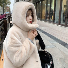 Load image into Gallery viewer, Vangull Winter Women High Quality Faux Rabbit Fur Coat Luxury Long Fur Coat Loose Hooded OverCoat Thick Warm Female Plush Coats