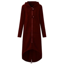 Load image into Gallery viewer, 2020 Women Autumn Fashion Coat Long Sleeve Black Hooded Trench Coat Female Autumn Hooded Zipper Overcoat Long Trench Coat