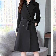 Load image into Gallery viewer, Spring Autumn Trench Coat Slim OL Ladies Trench Coat And Dress Long Women Windbreakers Plus Size Two Pieces Women Sets Outwears
