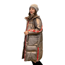 Load image into Gallery viewer, Women Long Hooded Glossy Oversize Winter Down Coat Female Slim Jacket Thick Warm Cotton Padded Wadded Parkas Big Pocket