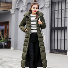 Load image into Gallery viewer, 2019 New Arrival Fashion Slim X-Long Women Winter Jacket Cotton Padded Warm Thicken Ladies Coat Long Coats Parka Womens Jackets
