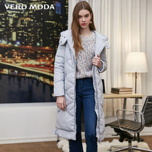 Load image into Gallery viewer, Vero Moda new hooded detachable sleeve side zipper plaid long down jacket women | 318312502
